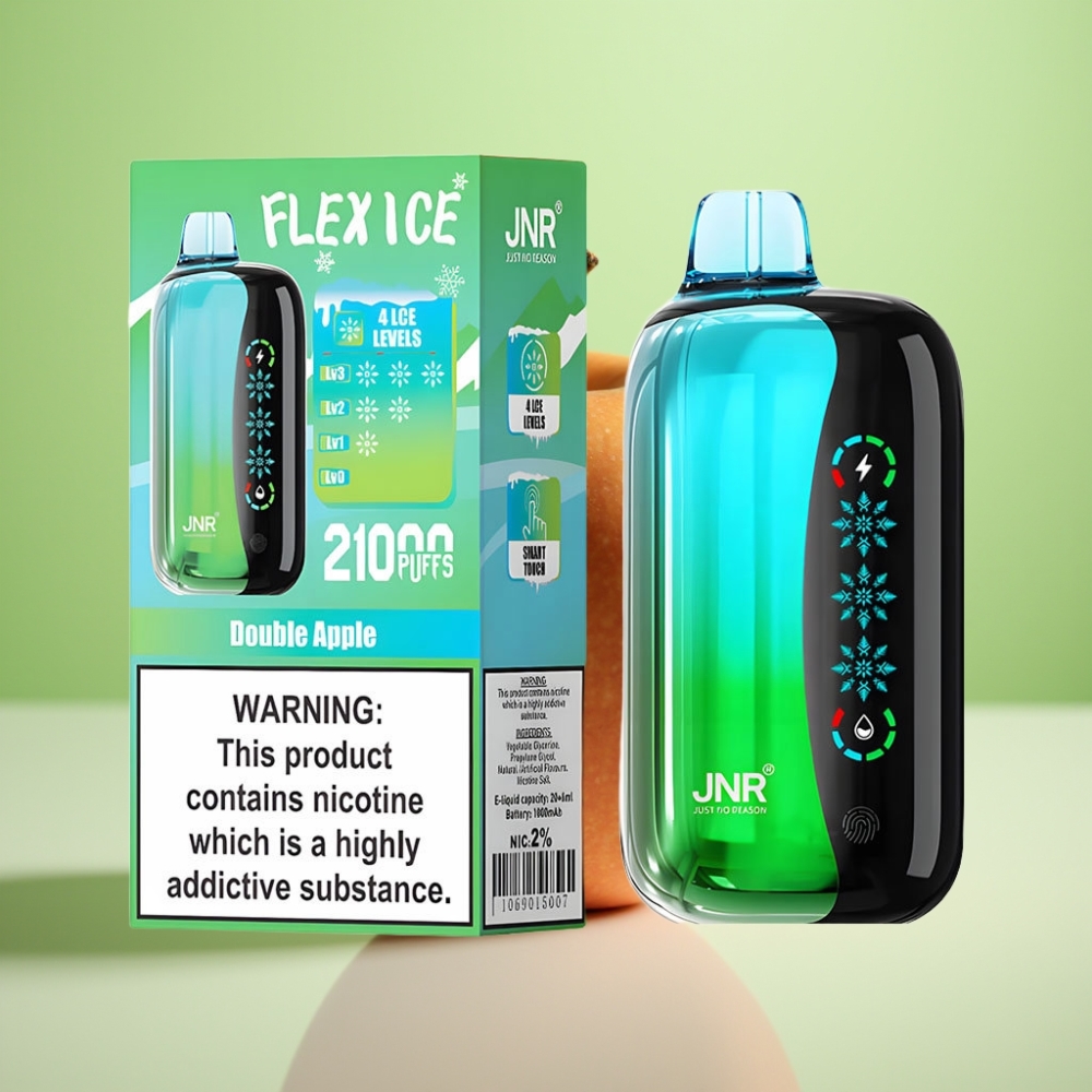 JNR Flex Ice 21000 Pufova Dispozabil Vape - Duple Jabuke, 26ml tečnost, Podesivi vazdušni tok, 1.2 Ohm Dual Mesh