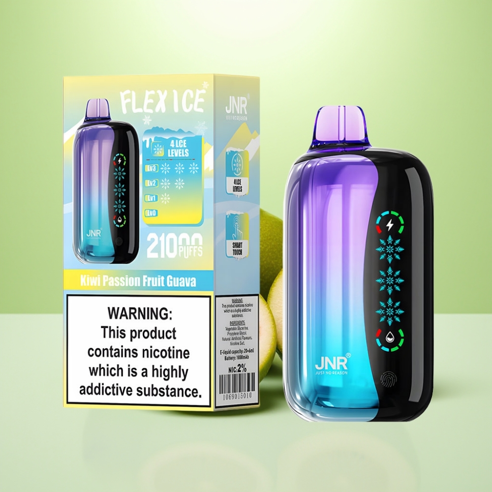 JNR Flex Ice 21000 Pufova Dispozabil Vape sa podesivim ledenim efektom, 26ml tečnosti, 1.2 Ohm Dual Mesh, Kiwi Pasiflora Guava