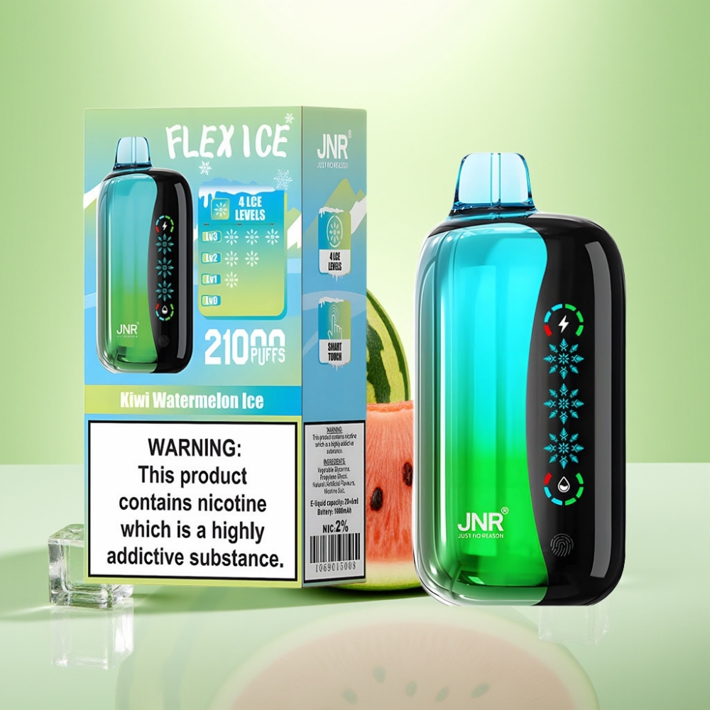 JNR Flex Ice 21000 Pufova Jednokratna Vape – Kiwi Lubenica Led, 26ml Tečnost, Podesivi Vazdušni Tok, 1000mAh Baterija