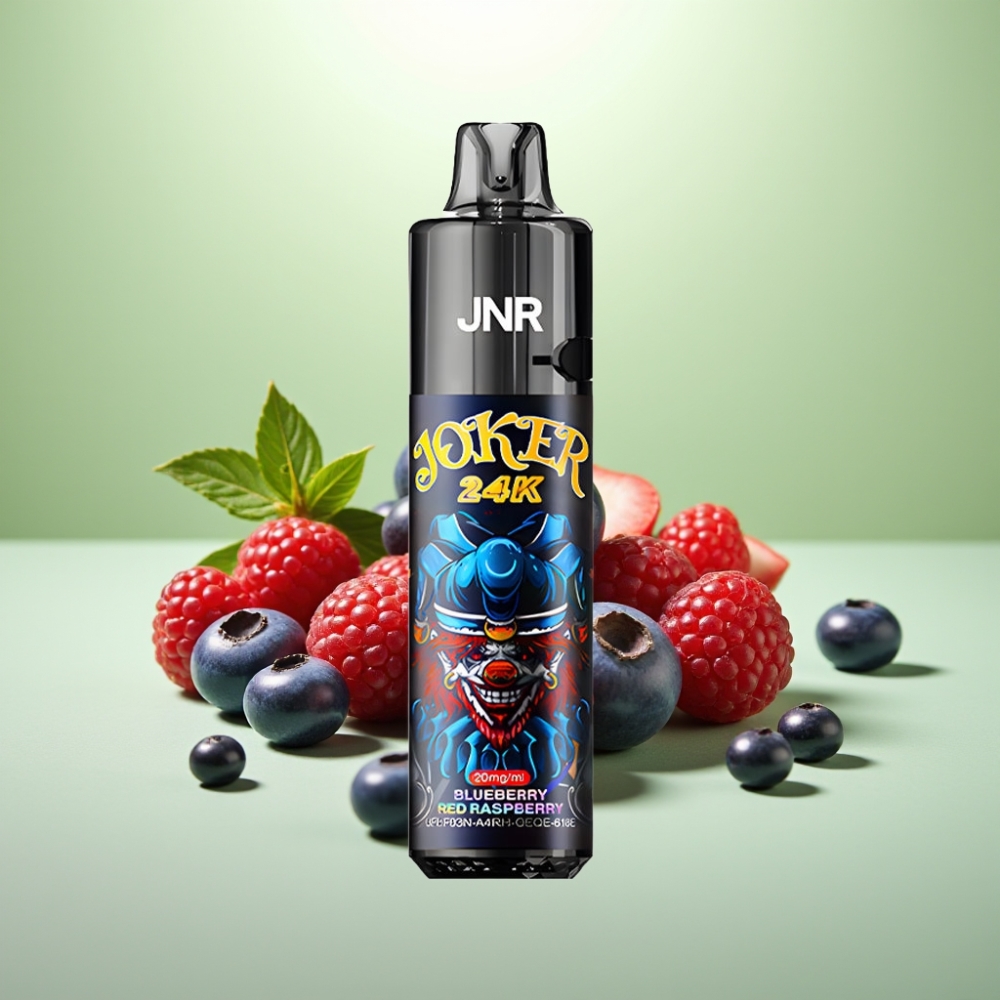 JNR Joker 24K Puffs Dispozabil Vape Borovnica Crvena Malina – 24000 Pufova, 2% Nikotina, 800mAh Baterija, Type-C Punjenje