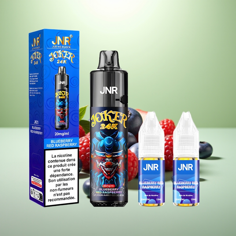 JNR Joker 24K Puffs Dispozabil Vape Borovnica Crvena Malina – 24000 Pufova, 2% Nikotina, 800mAh Baterija, Type-C Punjenje
