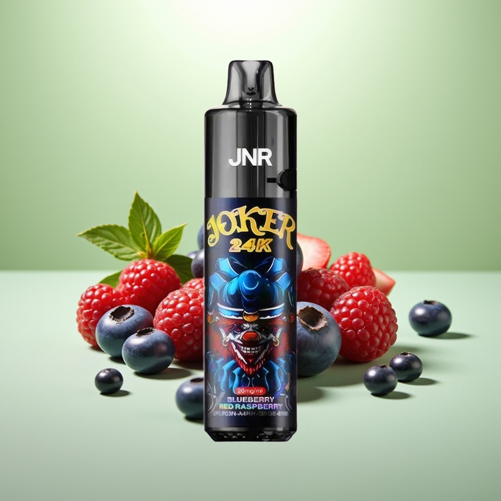 JNR Joker 24K Puffs Dispozabil Vape Borovnica Crvena Malina – 24000 Pufova, 2% Nikotina, 800mAh Baterija, Type-C Punjenje