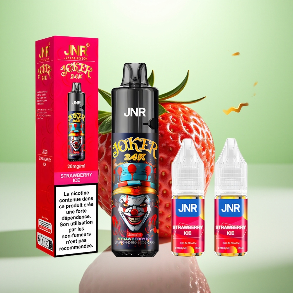 JNR Joker 24K Puffs Dispozabil Vape Jagoda Led - 800mAh, 24000 Puffova, 2% nikotina