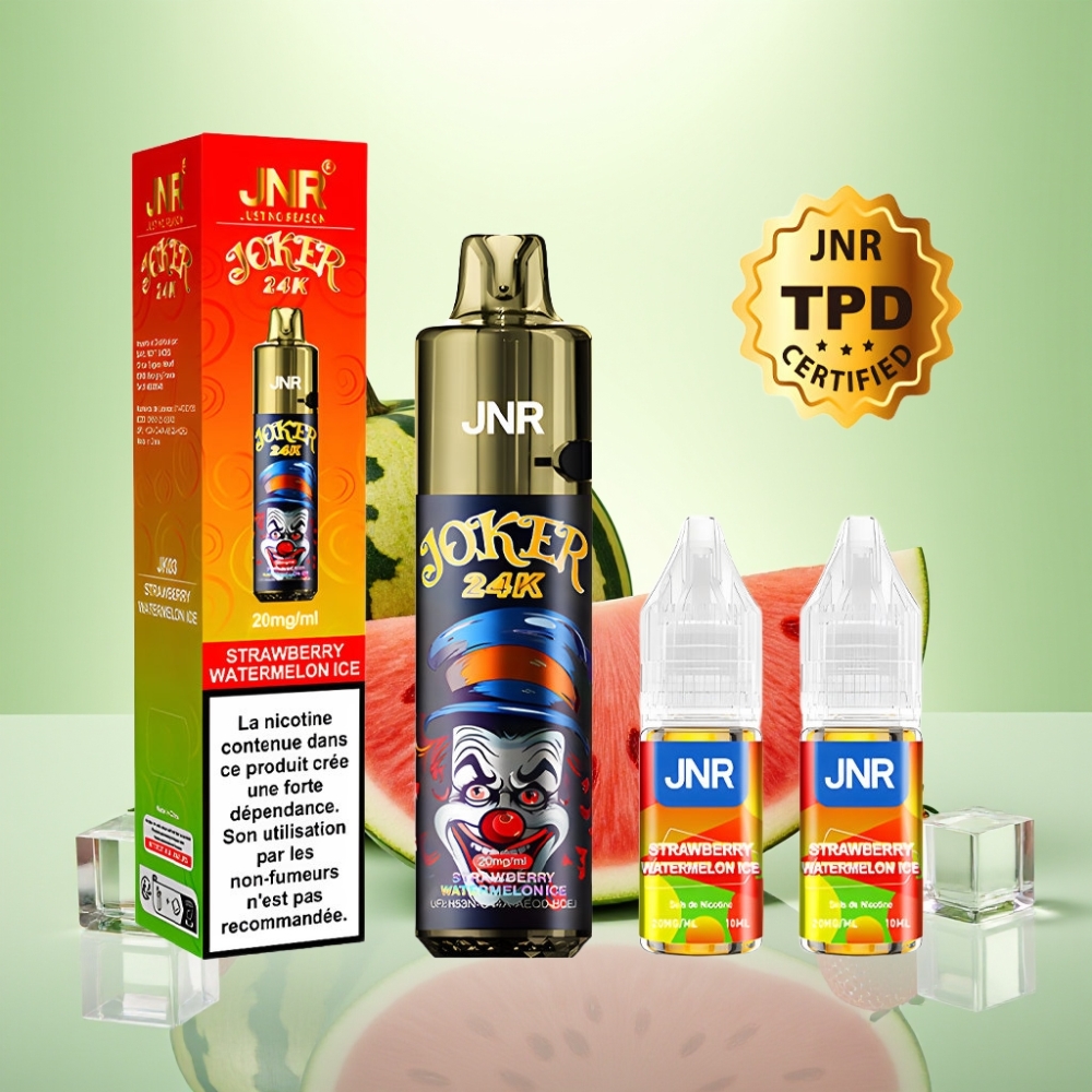 JNR Joker 24K Puffs Dispozabil Vape Jagoda Lubenica Led, 800mAh, 24000 Puffova, 2% nikotina