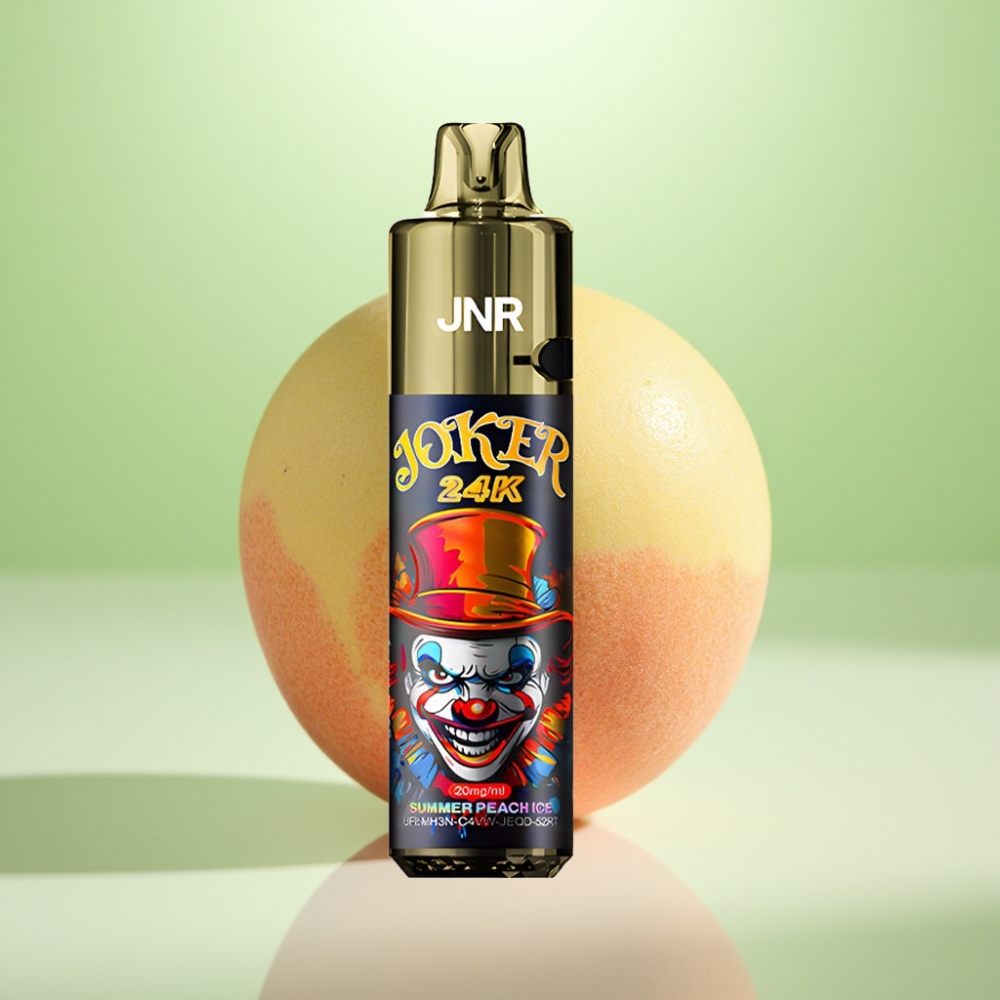 JNR Joker 24K Puffs Dispozabil Vape Letnja Breskva Led – 24000 Pufova, 2% Nikotina, 800mAh Baterija, Tip-C Punjenje
