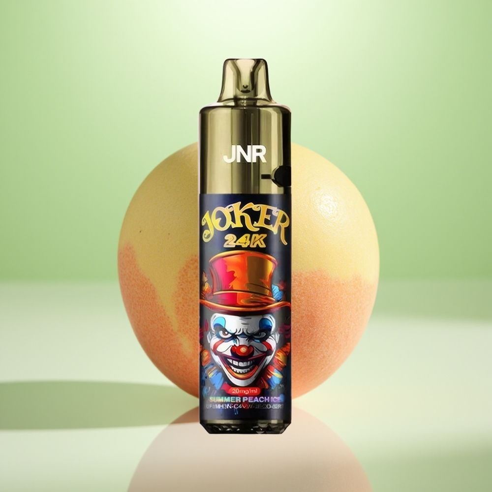 JNR Joker 24K Puffs Dispozabil Vape Letnja Breskva Led – 24000 Pufova, 2% Nikotina, 800mAh Baterija, Tip-C Punjenje