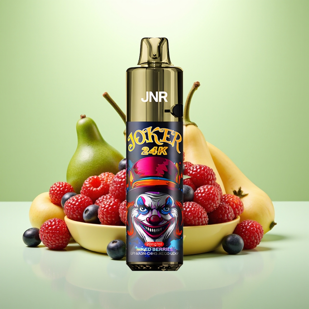 JNR Joker 24K Puffs Dispozabil Vape – Mešano voće, 2+10ml punjivi pod, vidljivi nivoi tečnosti, 800mAh baterija, 24000 pufova