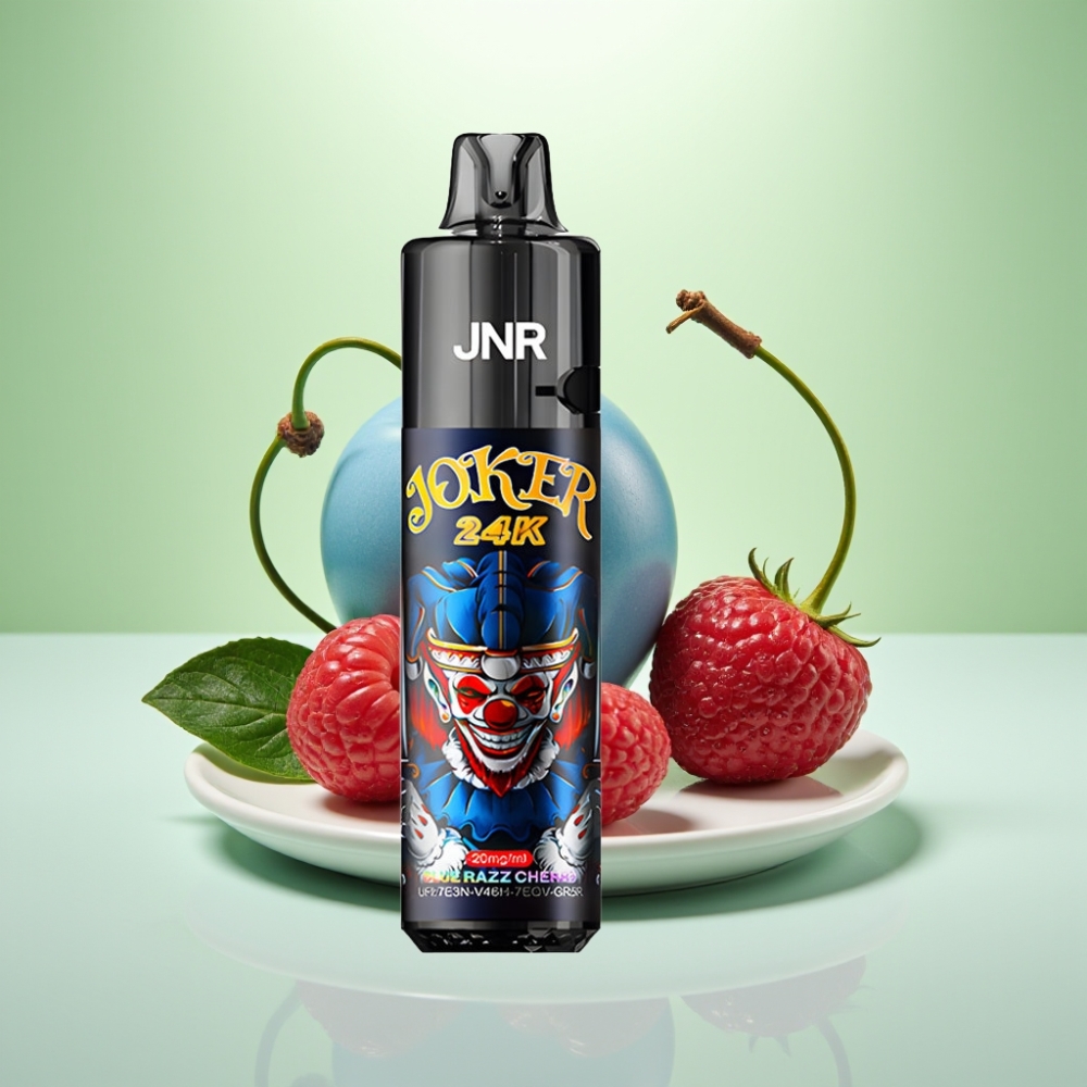 JNR Joker 24K Puffs Dispozabil Vape Plava Malina Trešnja – 24000 Pufova, 2% Nikotina, 800mAh Baterija