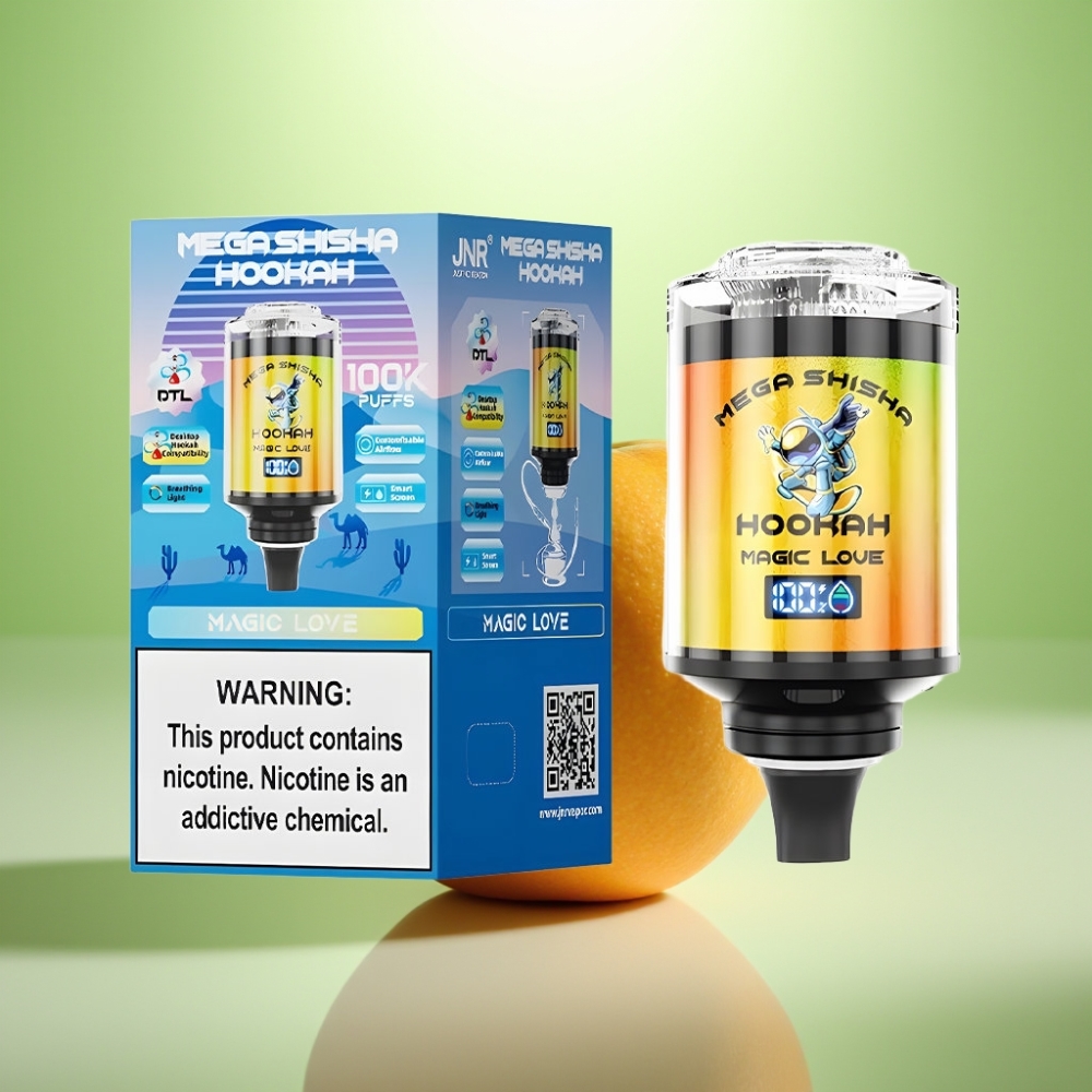 JNR Mega Shisha Hookah 100K Desktop Compatibility – 100000 pufova, 60ml kapacitet, 2200mAh baterija, Type-C punjenje, 2% nikotina