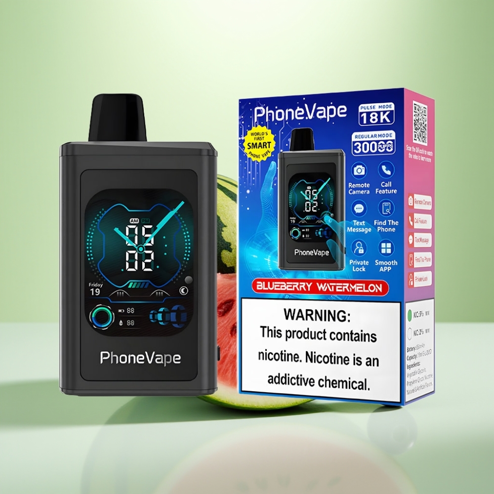 JNR PhoneVape 30000 puffs Dispozabil Vape Borovnica Lubenica, 850mAh, Turbo Mode, App Controlled