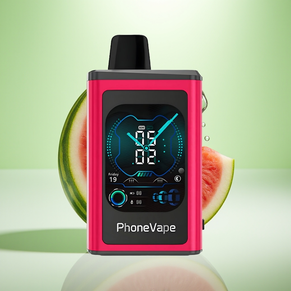 JNR PhoneVape 30000 puffs Dispozabil Vape Lubenica Led, 850mAh, Turbo Mode, Adjustable Airflow, App Controlled