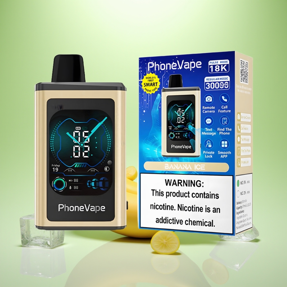 JNR PhoneVape 30000 pufova Dispozabil Vape - 850mAh, Turbo Mode, Banana Ice