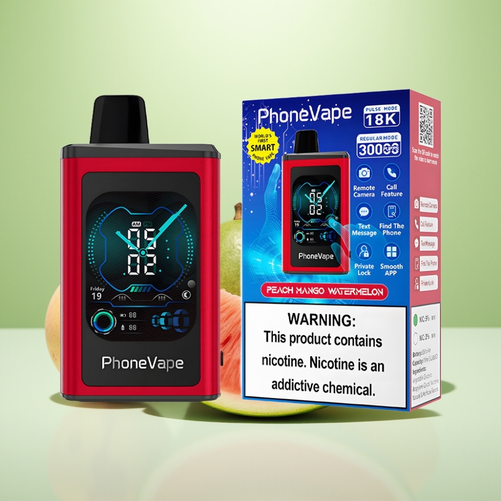 JNR PhoneVape 30000 pufova Dispozabil Vape - 850mAh Type-C, Turbo Mode, Peč Mango Lubenica