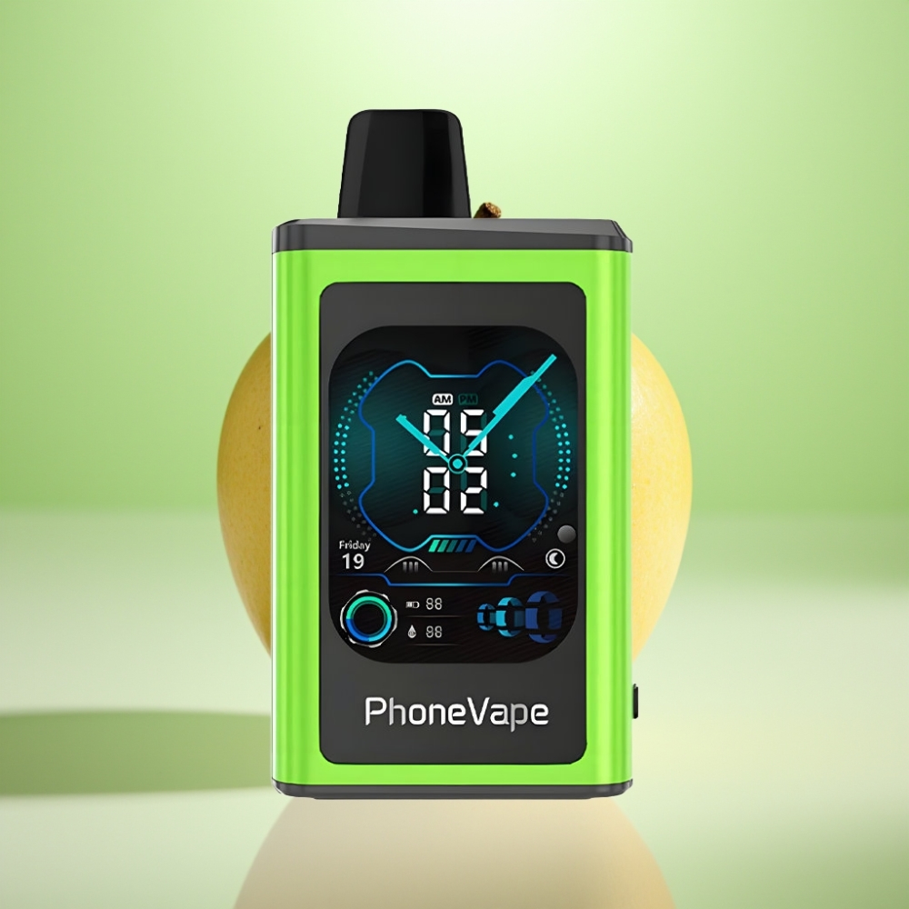 JNR PhoneVape 30000 pufova Dispozabil Vape Kisela Jabuka Led, 850mAh Type-C punjiva baterija, Turbo mod, Podešavanje protoka vazduha