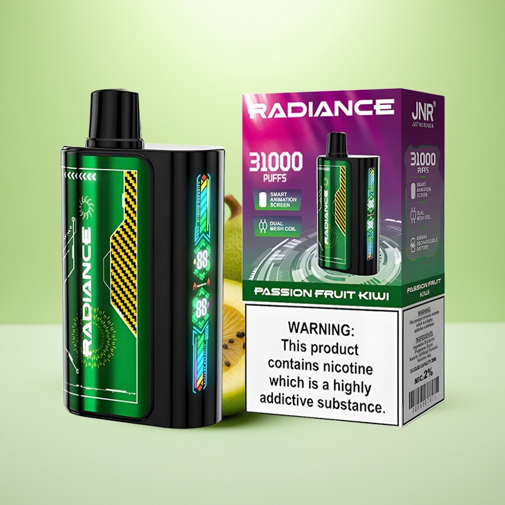 JNR Radiance 31000 Pufova Dispozabil Vape PASSION FRUIT KIWI - 28ml, Dual Mesh Coil, 950mAh
