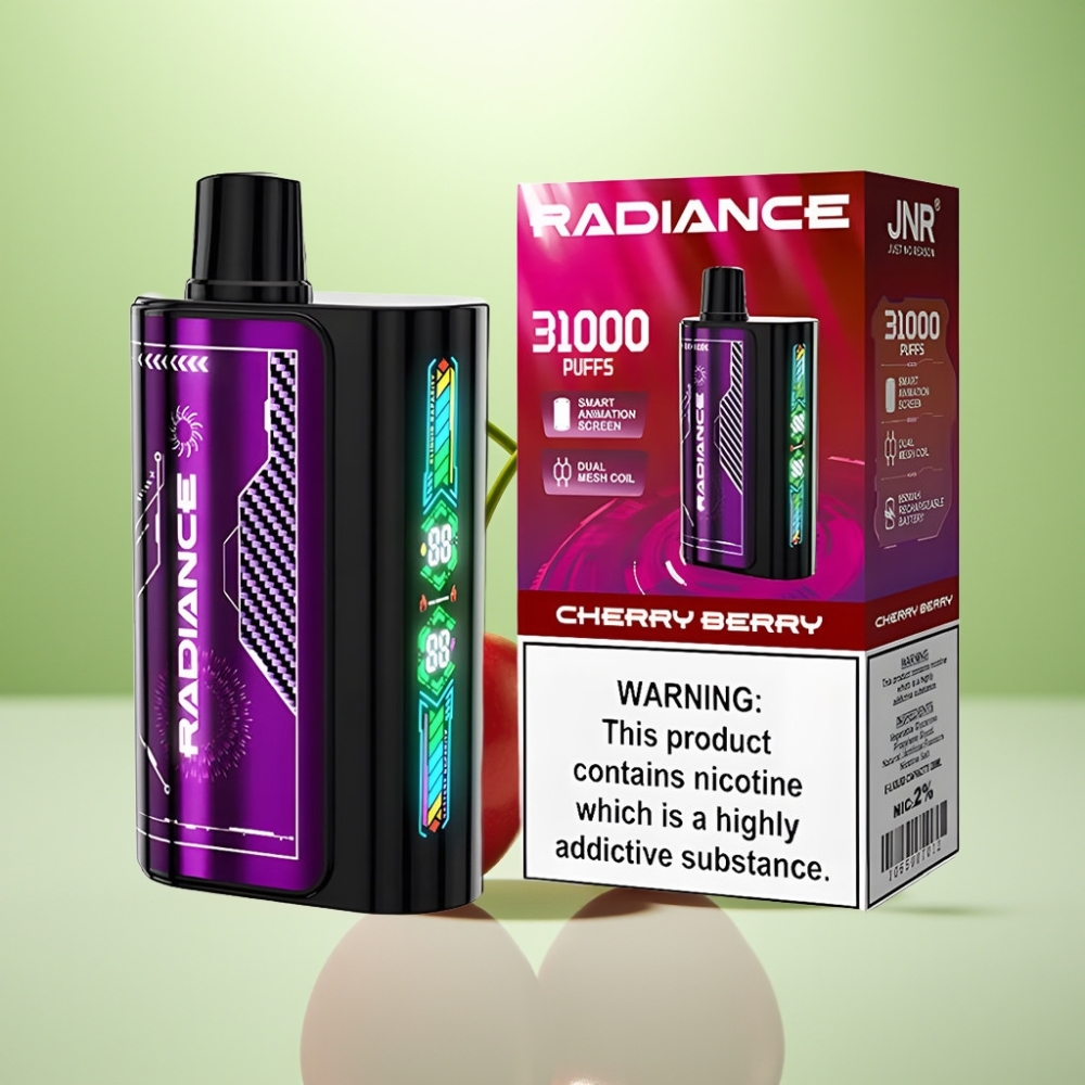 JNR Radiance 31000 Pufova Jednokratna Vejp Trešnja-Bobica, 28ml Tečnost, Dual Mesh Coil, 950 mAh Baterija
