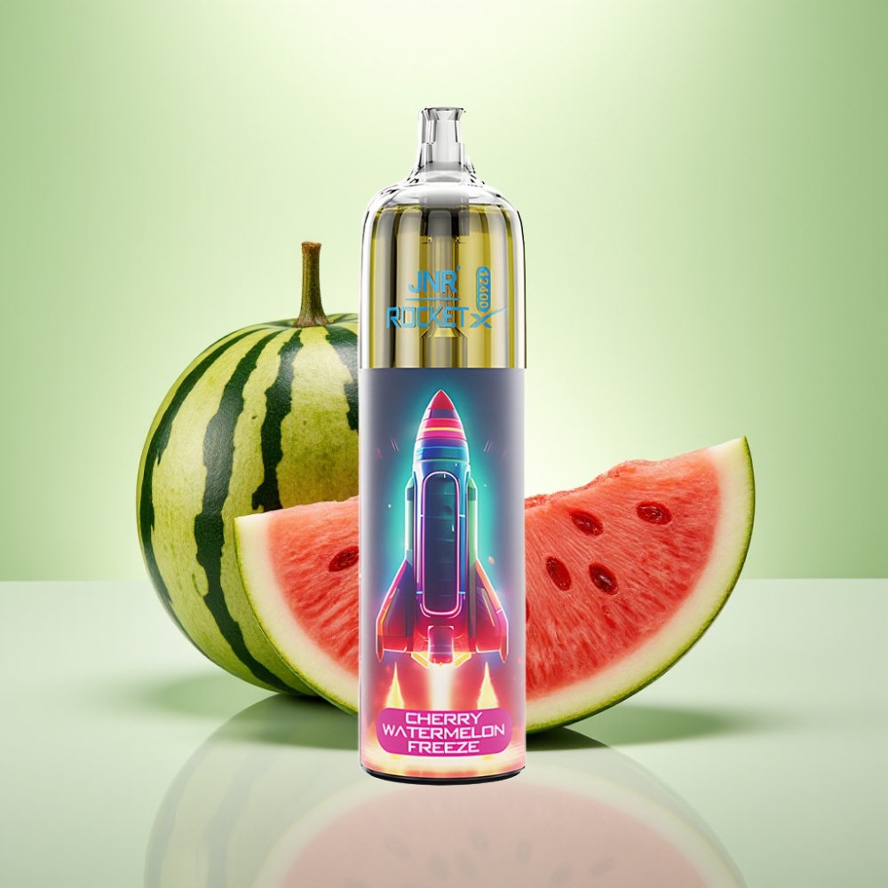 JNR Rocket-X 12400 Puffs Dispozabilna Vape sa Podešavajucim Protokom Vazduha, RGB Svetlima i 1.2ohm Mesh Kalemom - Cherry Watermelon Freeze