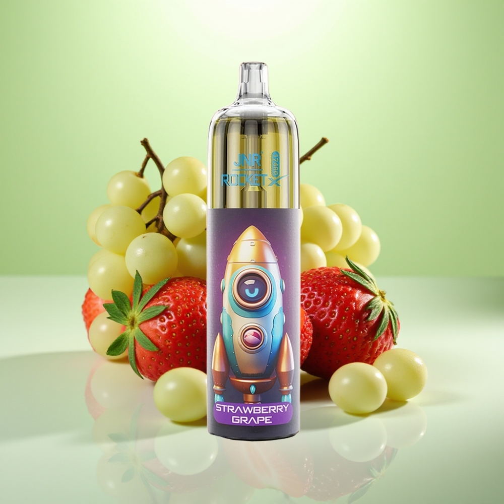 JNR Rocket-X 12400 Pufova Dispozabil Vape Jagoda Grožđe - Podesivi protok vazduha, RGB svetla, 25ml tečnosti