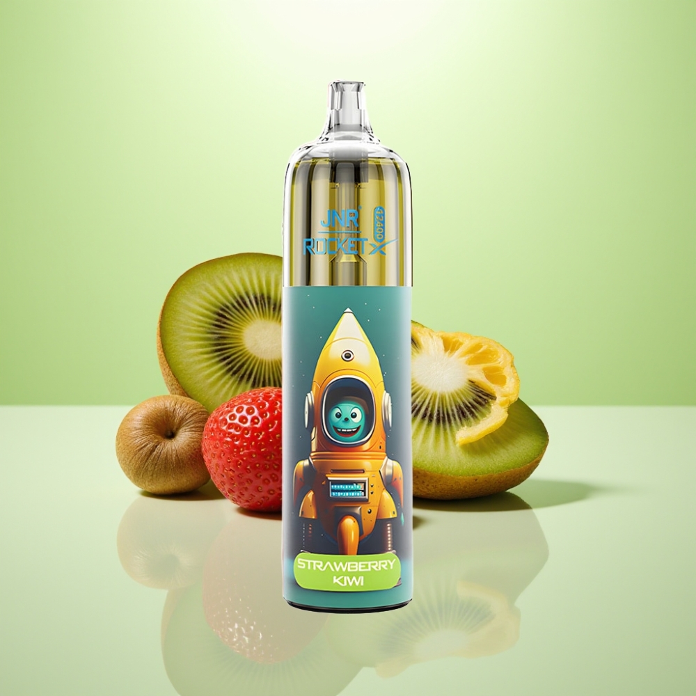 JNR Rocket-X 12400 Pufova Dispozabilna Vape sa Podešavajúcim Protokom Vazduha, RGB Svetlima i 25ml Tekućine - Jagoda-Kivi