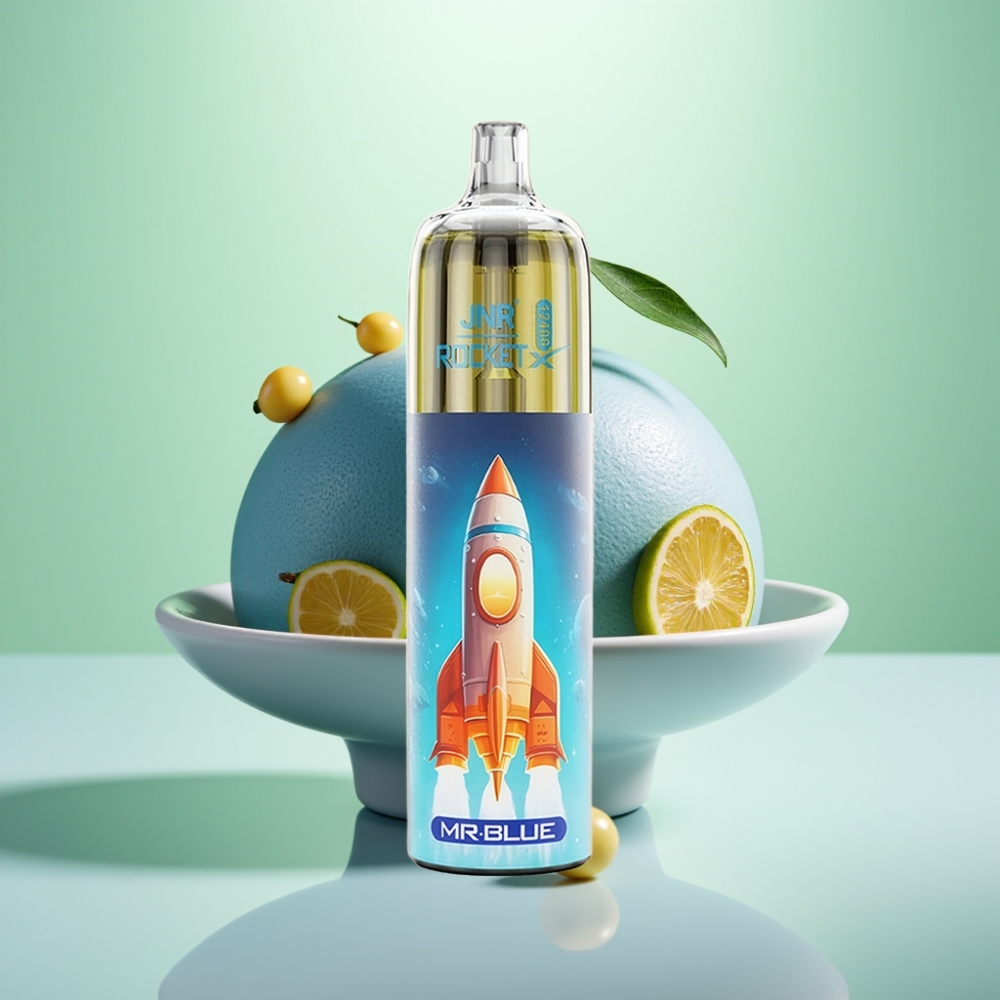 JNR Rocket-X 12400 Pufova Dispozabilna Vape sa Podesivim Protokom Vazduha, RGB Svetlima, 850mAh Baterijom – Mr Plavi