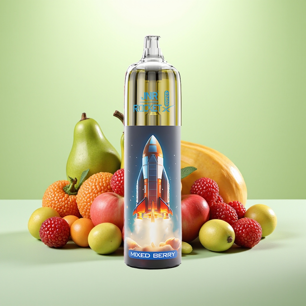 JNR Rocket-X 12400 Pufova Jednokratna Vape sa Podesivim Protokom Vazduha, RGB Svetlima, 850mAh Baterijom, Meš Bobica