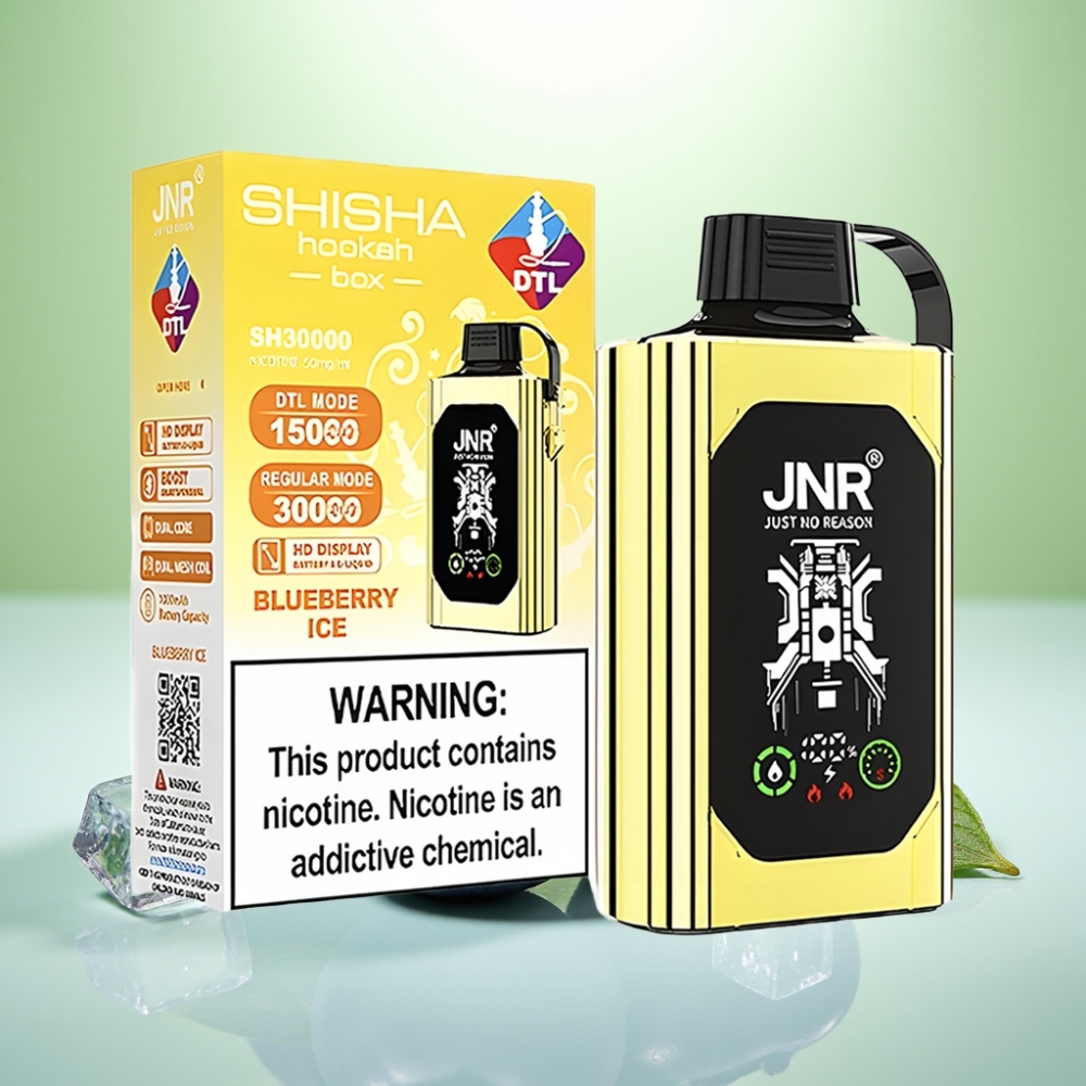 JNR Shisha Hookah Box 20500 Puffs Dispozabil Vape Borovnica Led 25ml, 1000mAh, Type-C, Dual Mesh Coil