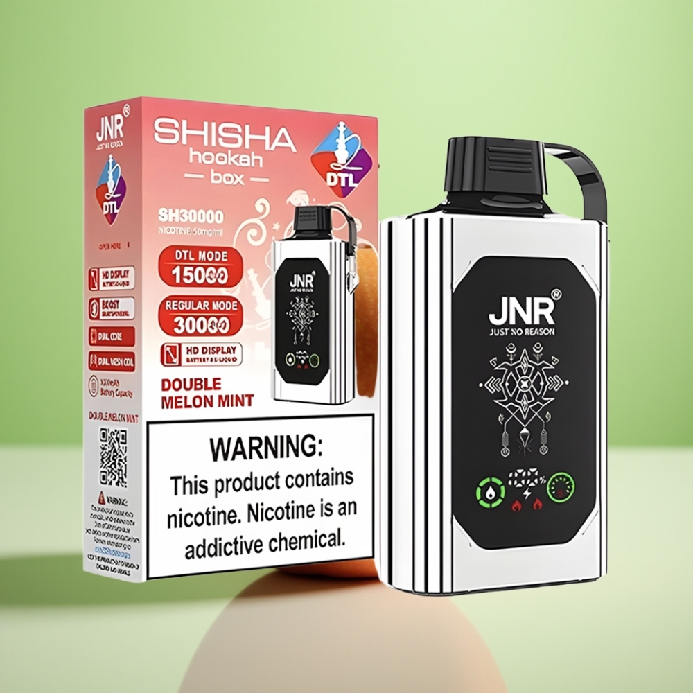 JNR Shisha Hookah Box 20500 Puffs Dispozabil Vape Dvostruka Jabuka - HD Display, 25ml, Dual Mesh Coil