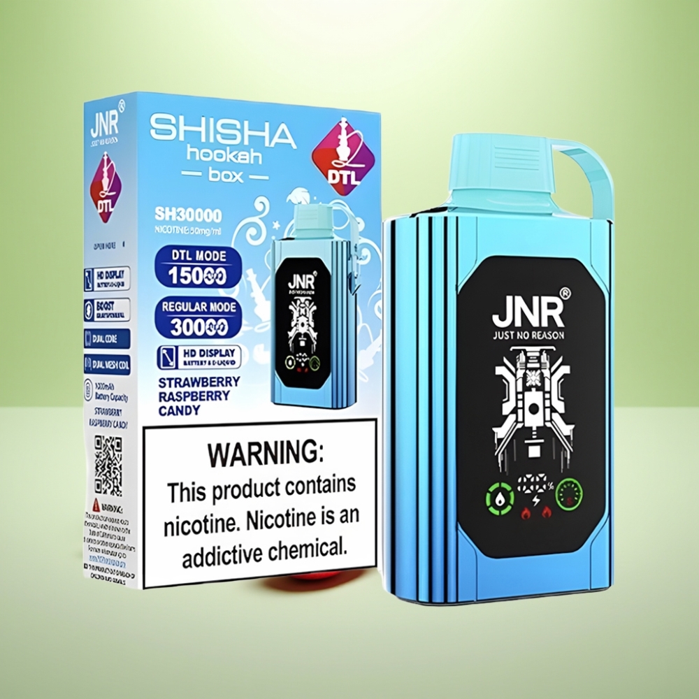 JNR Shisha Hookah Box 20500 Puffs Dispozabil Vape Jagoda Malina Bombonica – HD Display, 20500 Pufova, 25ml, Dual Mesh Coil
