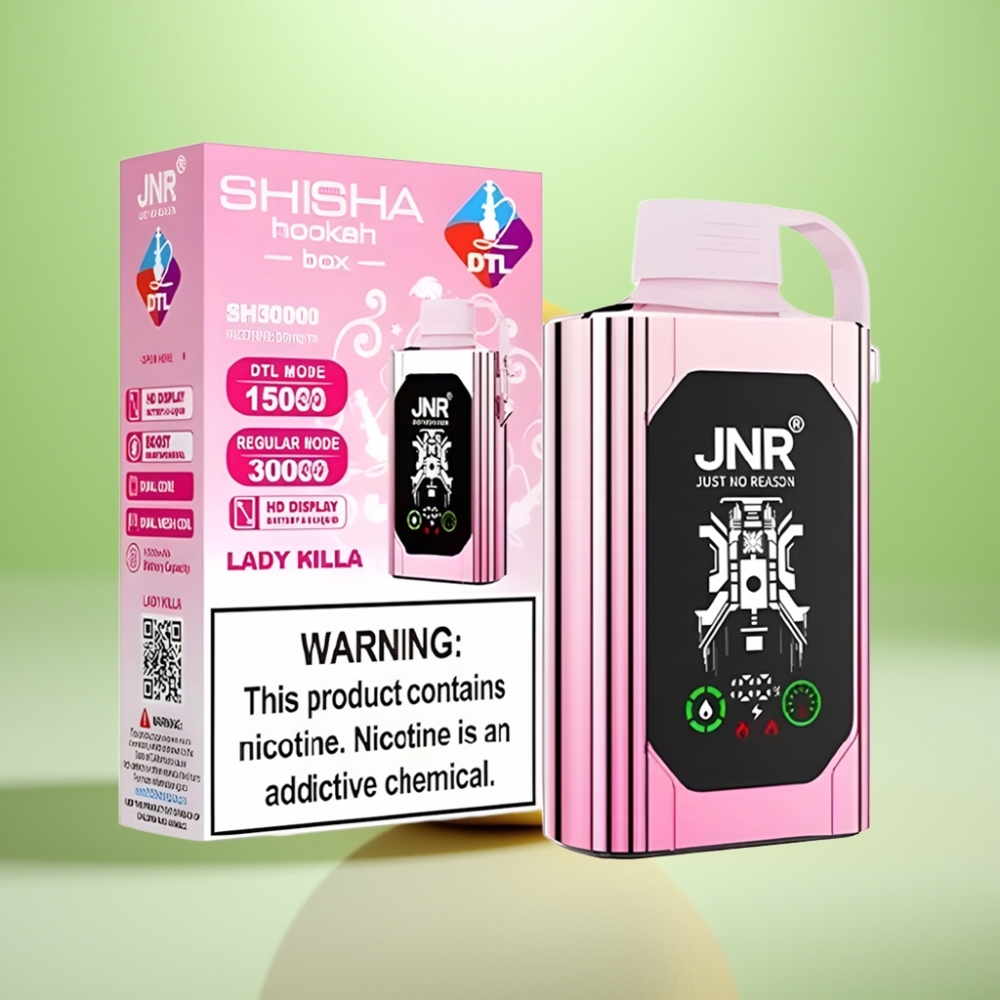JNR Shisha Hookah Box 20500 Puffs Dispozabil Vape Lady Killa – HD Display, 25ml, Dual Mesh Coil, Type-C