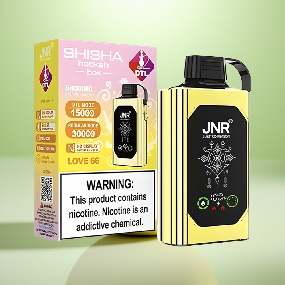 JNR Shisha Hookah Box 20500 Puffs Dispozabil Vape Love 66 – HD Display, 25ml, Dual Mesh Coil, Type-C