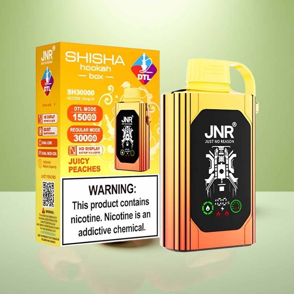 JNR Shisha Hookah Box 20500 Puffs Dispozabil Vape Sočne Breskve, 25ml, 1000mAh, Type-C