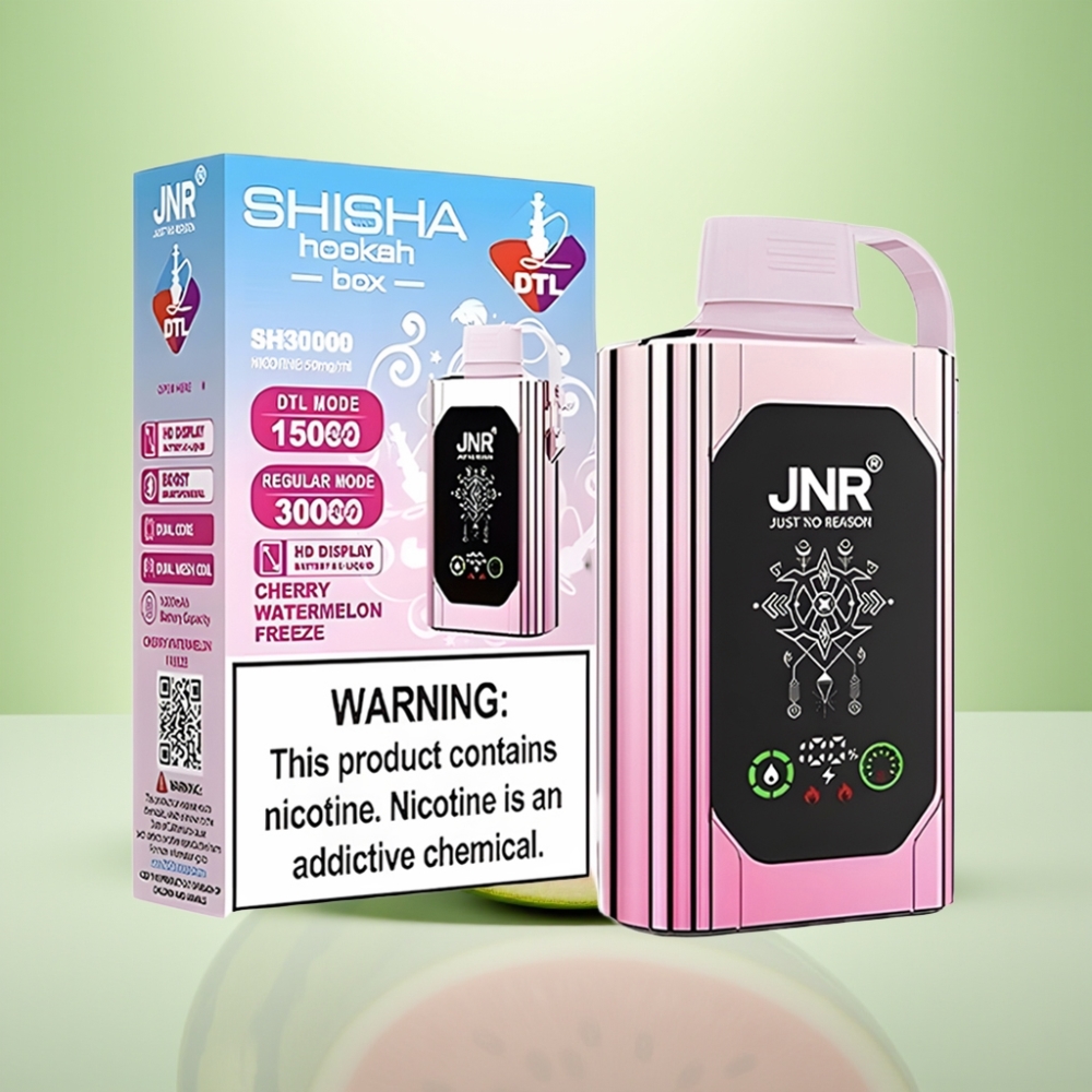 JNR Shisha Hookah Box 20500 Puffs Dispozabil Vape Trešnja Lubenica Led – HD Display, 20500 Puffs, 1000mAh, Type-C