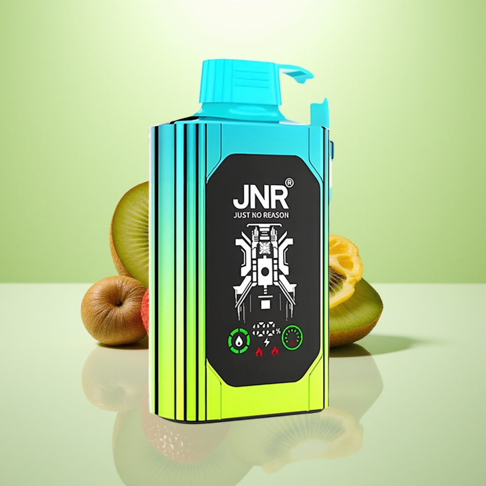 JNR Shisha Hookah Box 20500 Puffs Dispozabilna Vape Jagoda-Kivi, HD Display, 25ml, Type-C