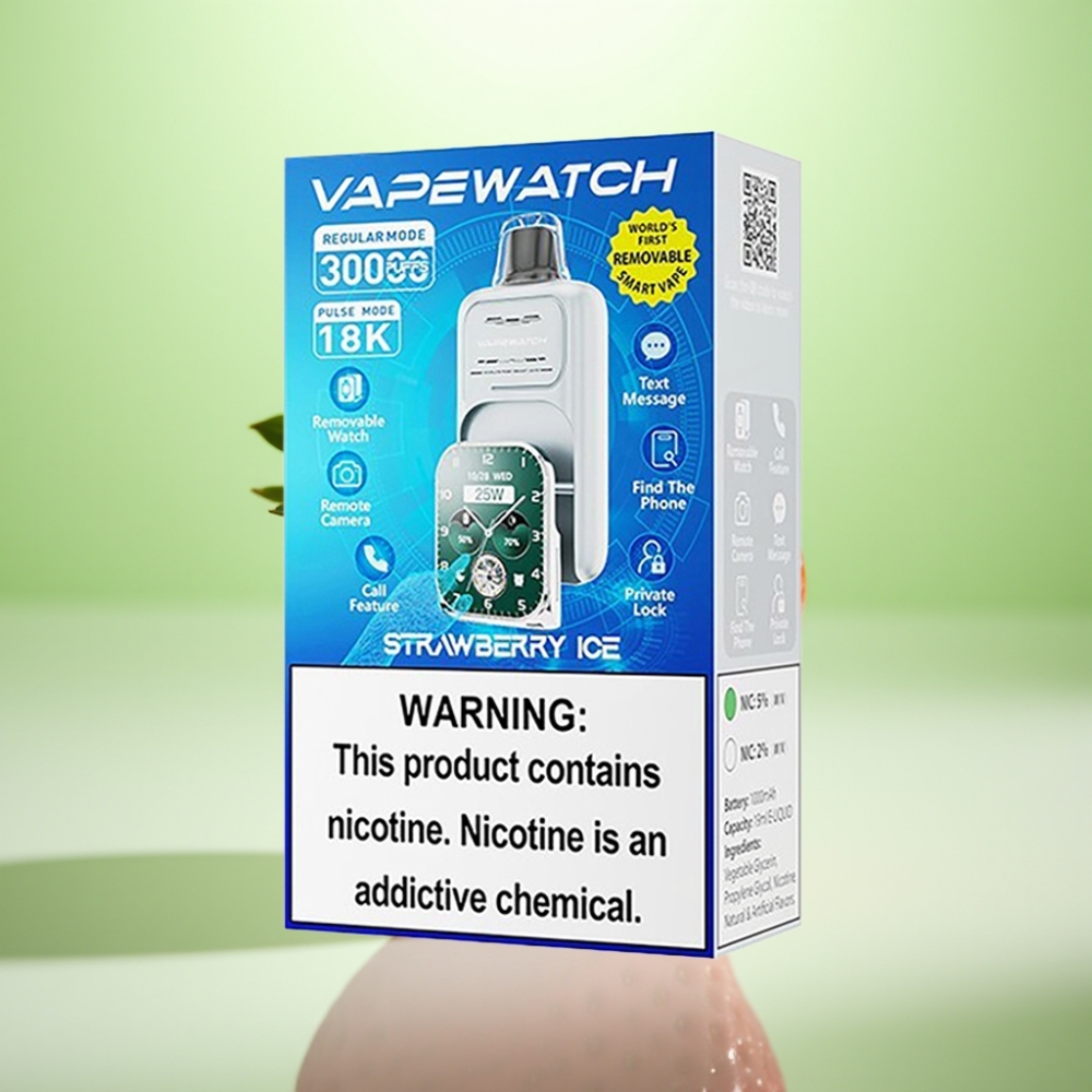 JNR VapeWatch 30000 Puffs – 30.000 ponuda, 1000mAh, 19mL, Dual Mesh Coil, Jagoda Led