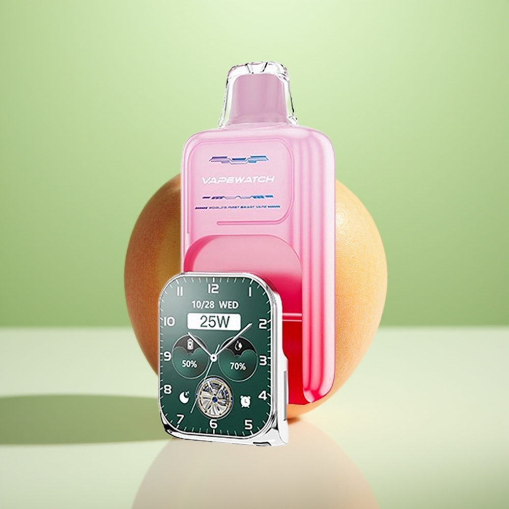 JNR VapeWatch 30000 Puffs Džordžija Breskva - 30.000 pufova, 1000mAh, 19mL, 5% nikotina, Dual Mesh Coil