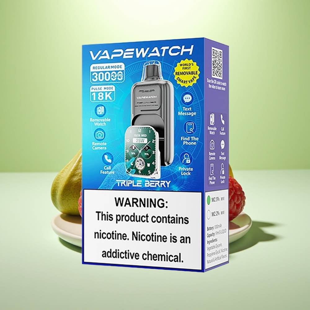 JNR VapeWatch 30000 Puffs Dispozabil Vape Trojna Berries – 30,000 puffs, 1000mAh, 19mL, 5%