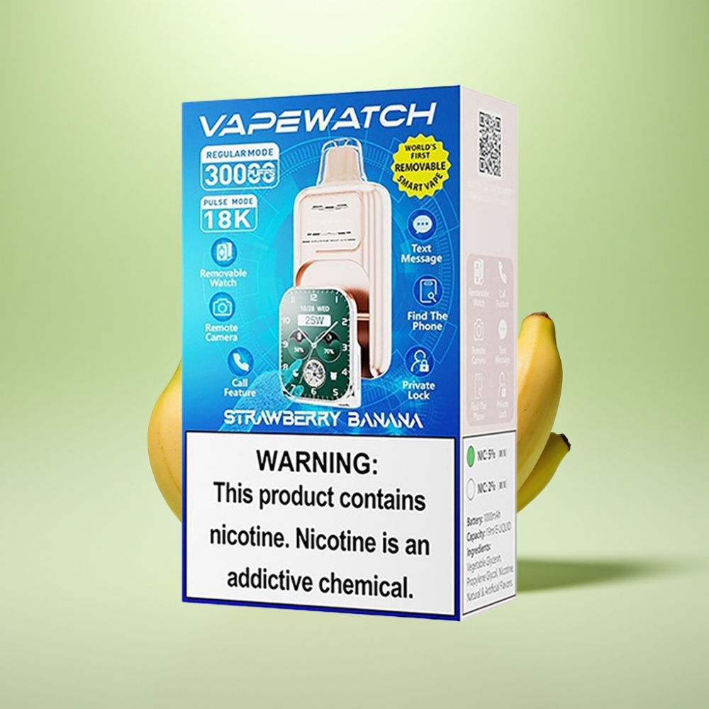 JNR VapeWatch 30000 Puffs Dispozabilna Vape Jagoda Banana – 30.000 pufova, 1000mAh, 19mL, 5% nikotina