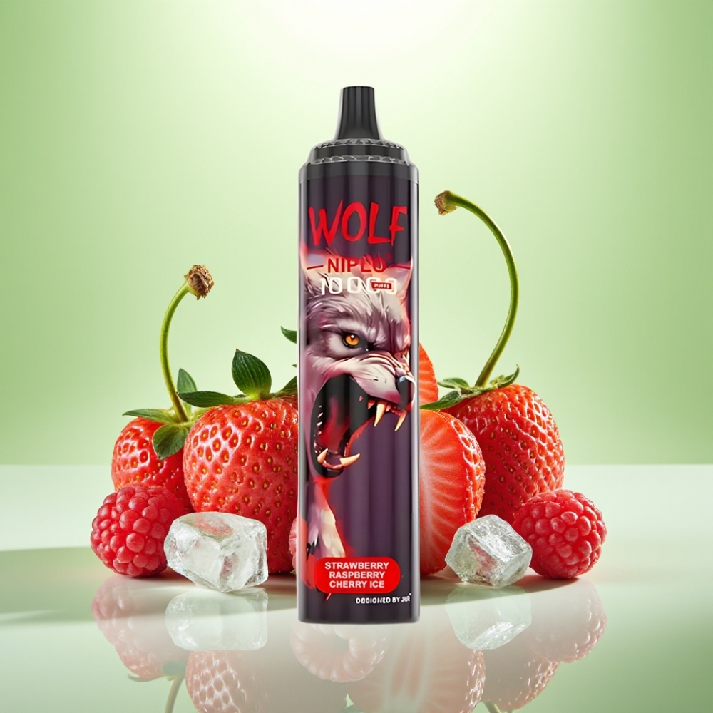 JNR Wolf Niplo 10000 Puffs Dispozabil Vape Jagoda Malina Trešnja Led – 20ml, 650mAh, Type-C