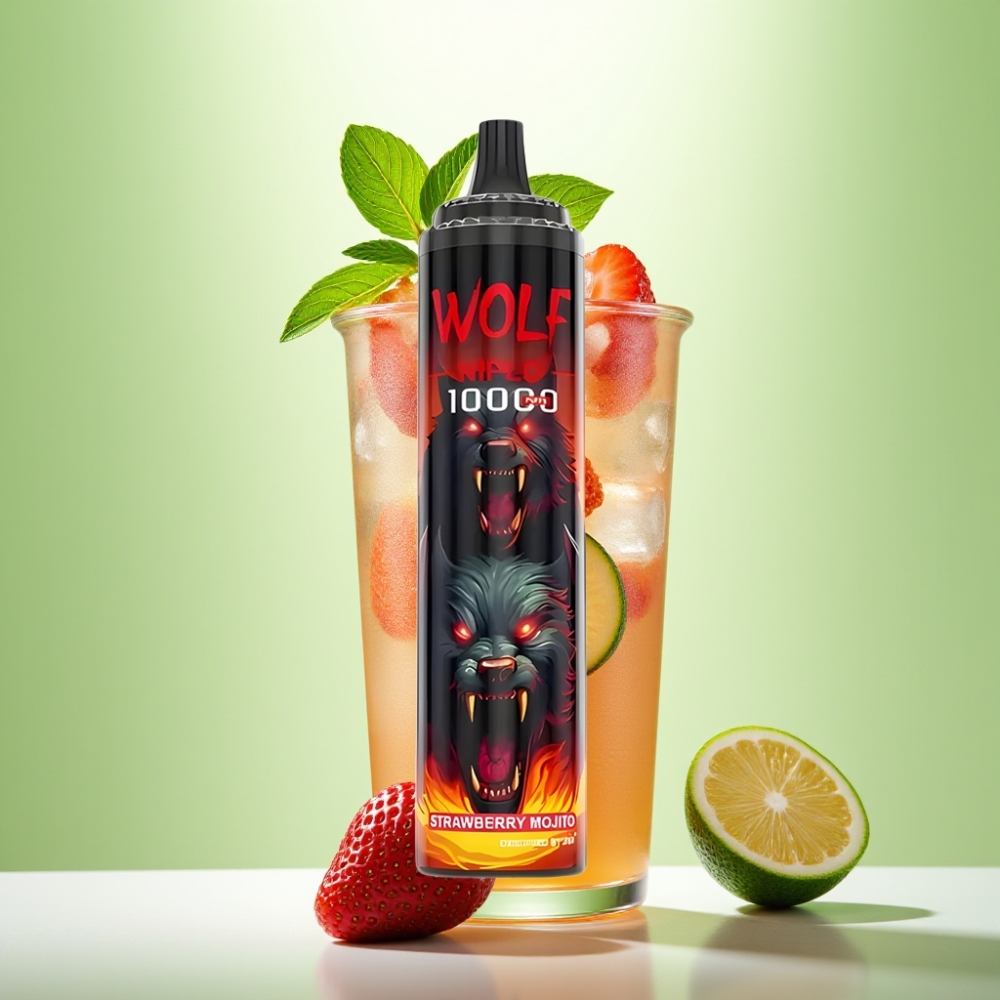 JNR Wolf Niplo 10000 Puffs Dispozabil Vape Jagoda Mojito – 10000 Puffs, 20ml, Type-C