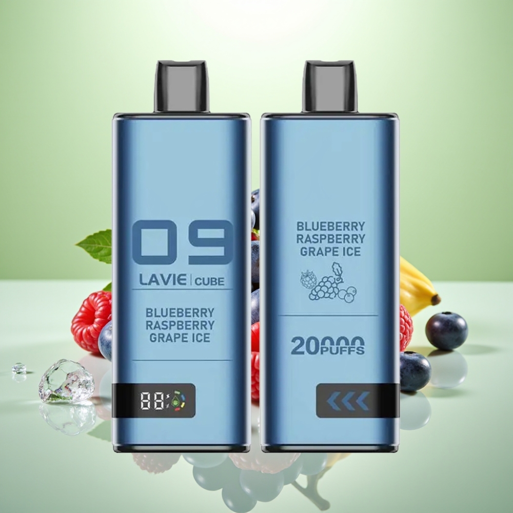 Lavie Cube 20000 Puffs Dispozabil Vape Borovnica Malina Grožđe Ice – 28ML, 5% nikotina, Type C punjenje
