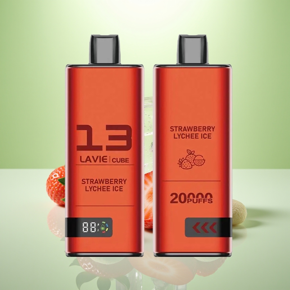 Lavie Cube 20000 Puffs Dispozabil Vape Jagoda Liči Led - 28ML, 2%/5%, Type C