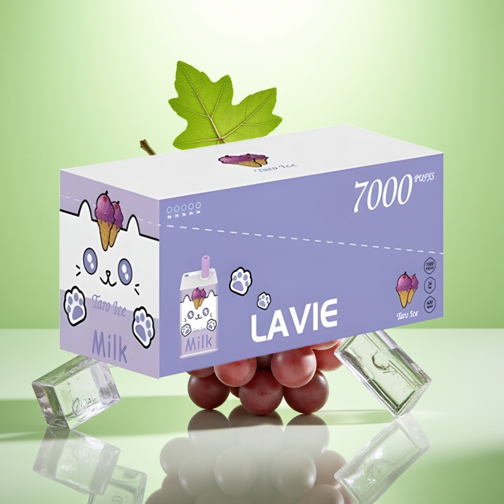 LAVIE Milk 7000 Puffs Dispozabil Vape Grožđe Led 0% 2% 5% nikotina, 16ML, 600mAh