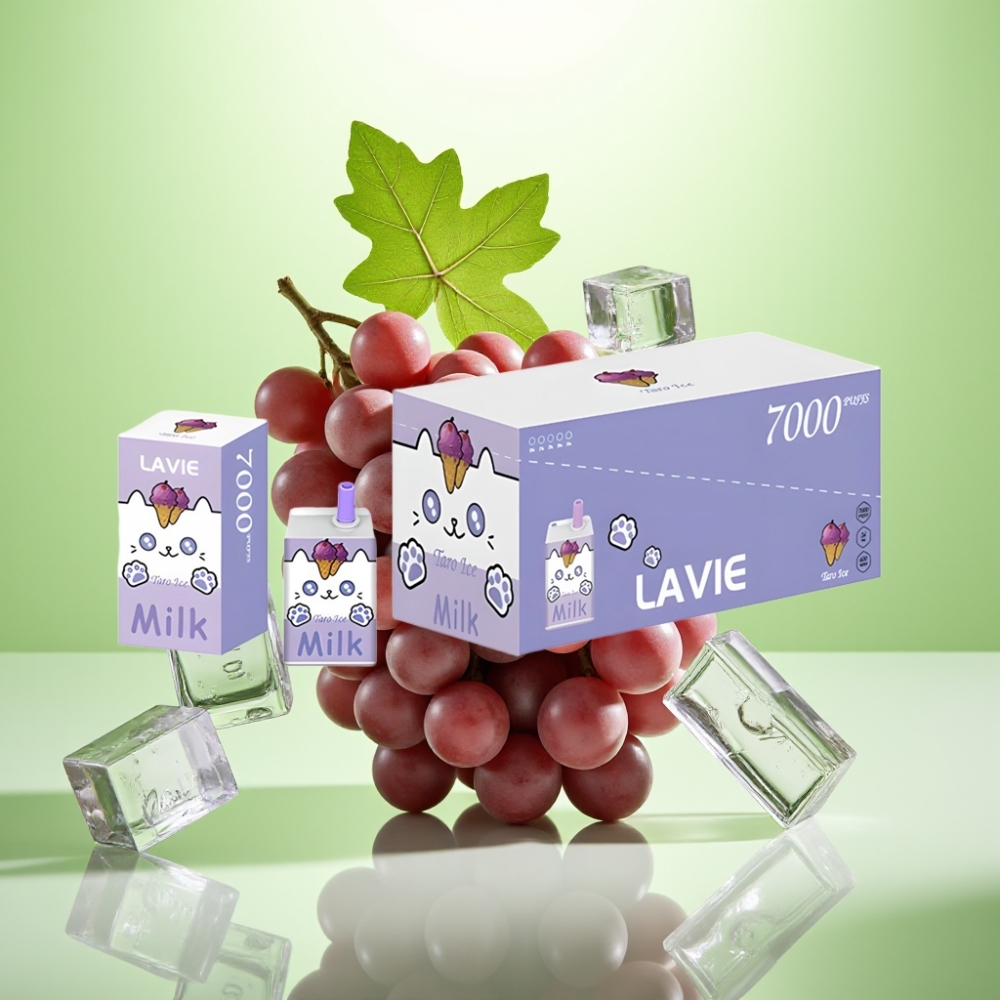 LAVIE Milk 7000 Puffs Dispozabil Vape Grožđe Led 0% 2% 5% nikotina, 16ML, 600mAh