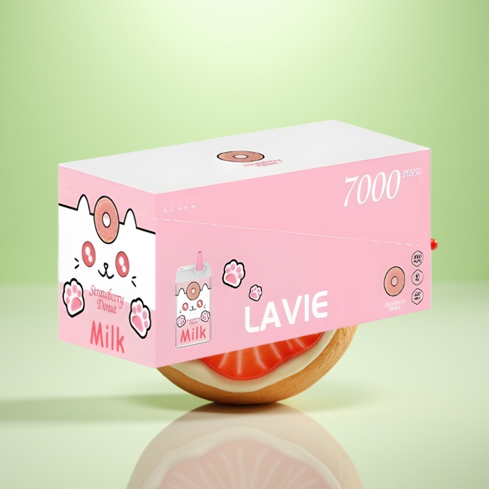LAVIE Milk 7000 Puffs Dispozabil Vape Jagodna Krofna – 16ML, 600mAh, 7000 Pufova