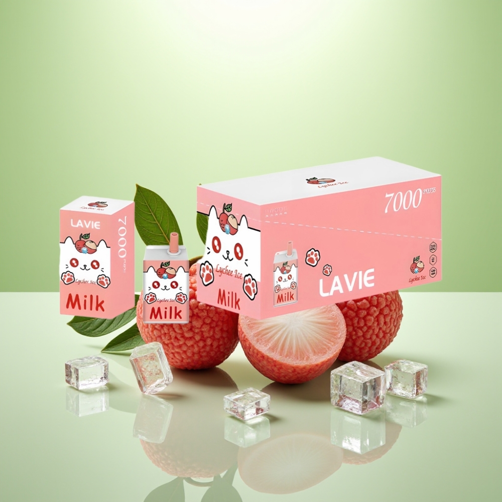 LAVIE Milk 7000 Puffs Dispozabil Vape Liči Led 16ML, 600mAh, Tip-C