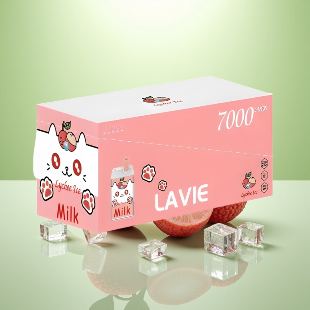 LAVIE Milk 7000 Puffs Dispozabil Vape Liči Led 16ML, 600mAh, Tip-C