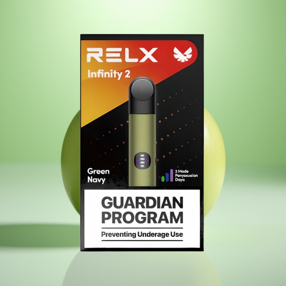 RELX Infinity 2 Vape uređaj - 1.9 ml, 600-650 puševa, 440mAh, Green Navy