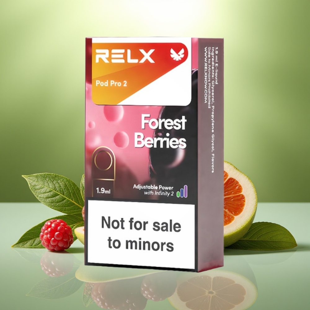 RELX Pod Pro 2 - 0% nikotina, 600 puševa, 1.9ml, šumske bobice