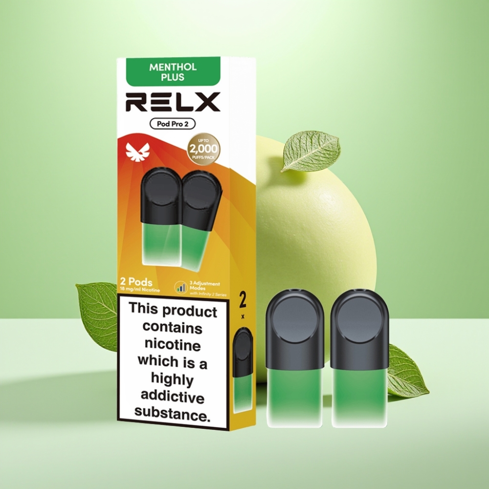 RELX Pod Pro 2 - 1,8% nikotina, 600 puševa, 1,9ml, mentol-metvina, 3 režima napona