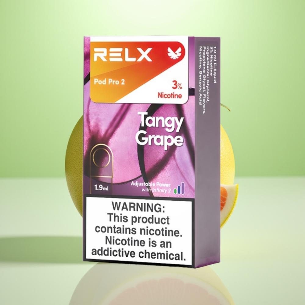 RELX Pod Pro 2 - 3% nikotina, 600 puševa, 1.9ml, Kiseli Grožđe